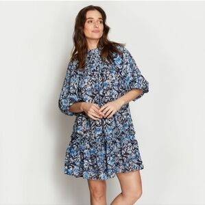 Love the Label | Andrea Puff Sleeve Mini Dress In Blue Size Small